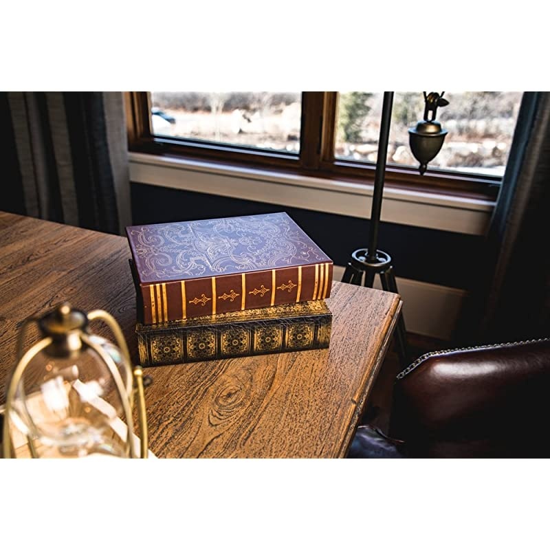 Old World DVD Storage Book Box Combo Pack- Includes One Imperial, and One Persian Design - Store Up to 96 Discs or Valuables Discretely