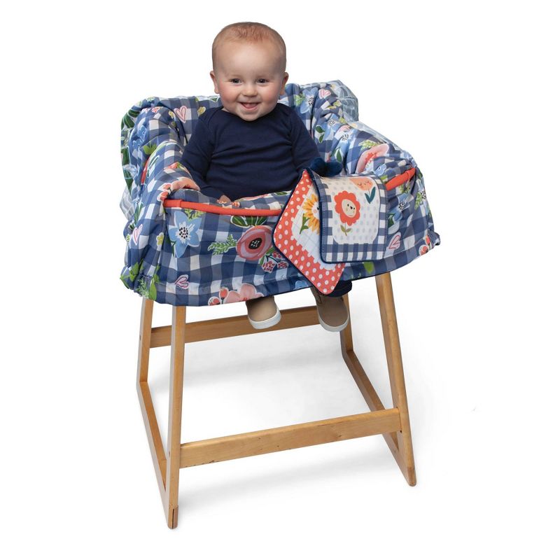 Boppy Shopping Cart and Restaurant High Chair Cover - Navy Blooms