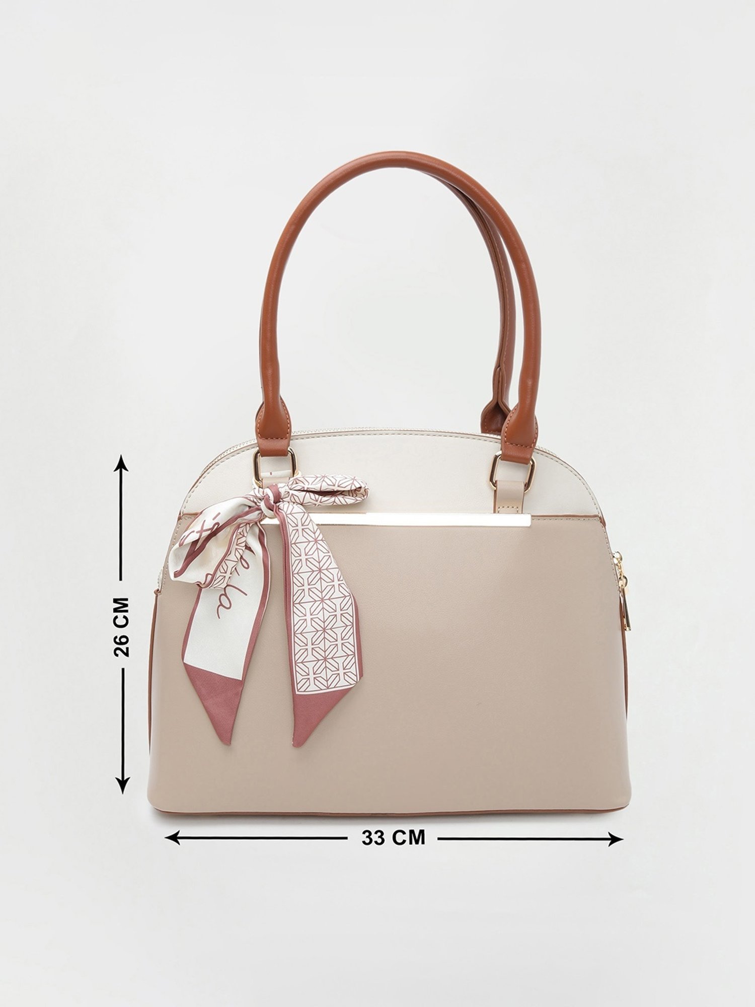Code by Lifestyle Beige Solid Shoulder Handbag