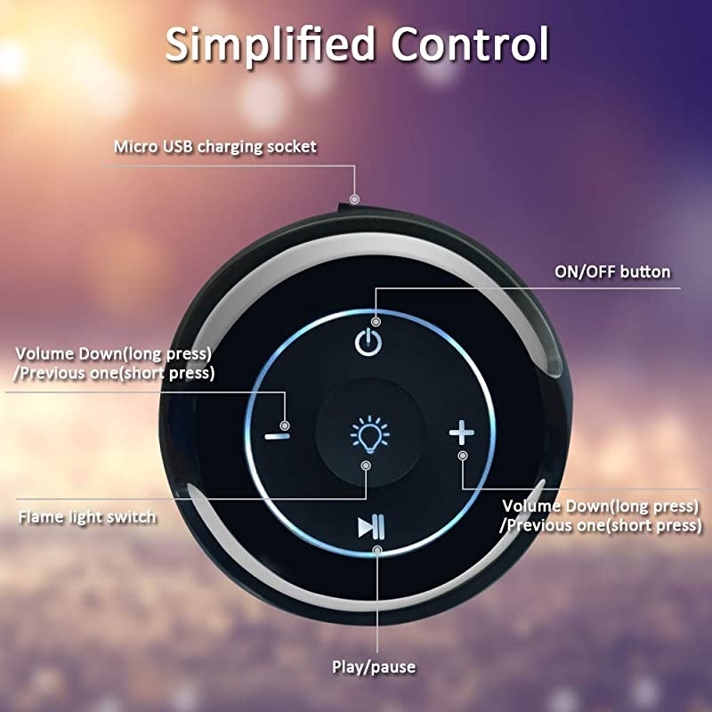 Flame Speakers Flickering Flame Atmosphere Light with Bluetooth 42 Wireless Portable HD Audio Waterproof Speaker Bass Speaker Dimmable Warm Light for iPhoneiPadAndroid