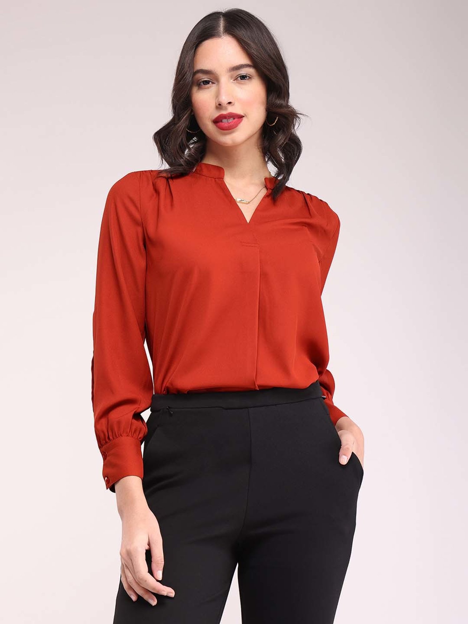 Fablestreet Rust Relaxed Fit Top