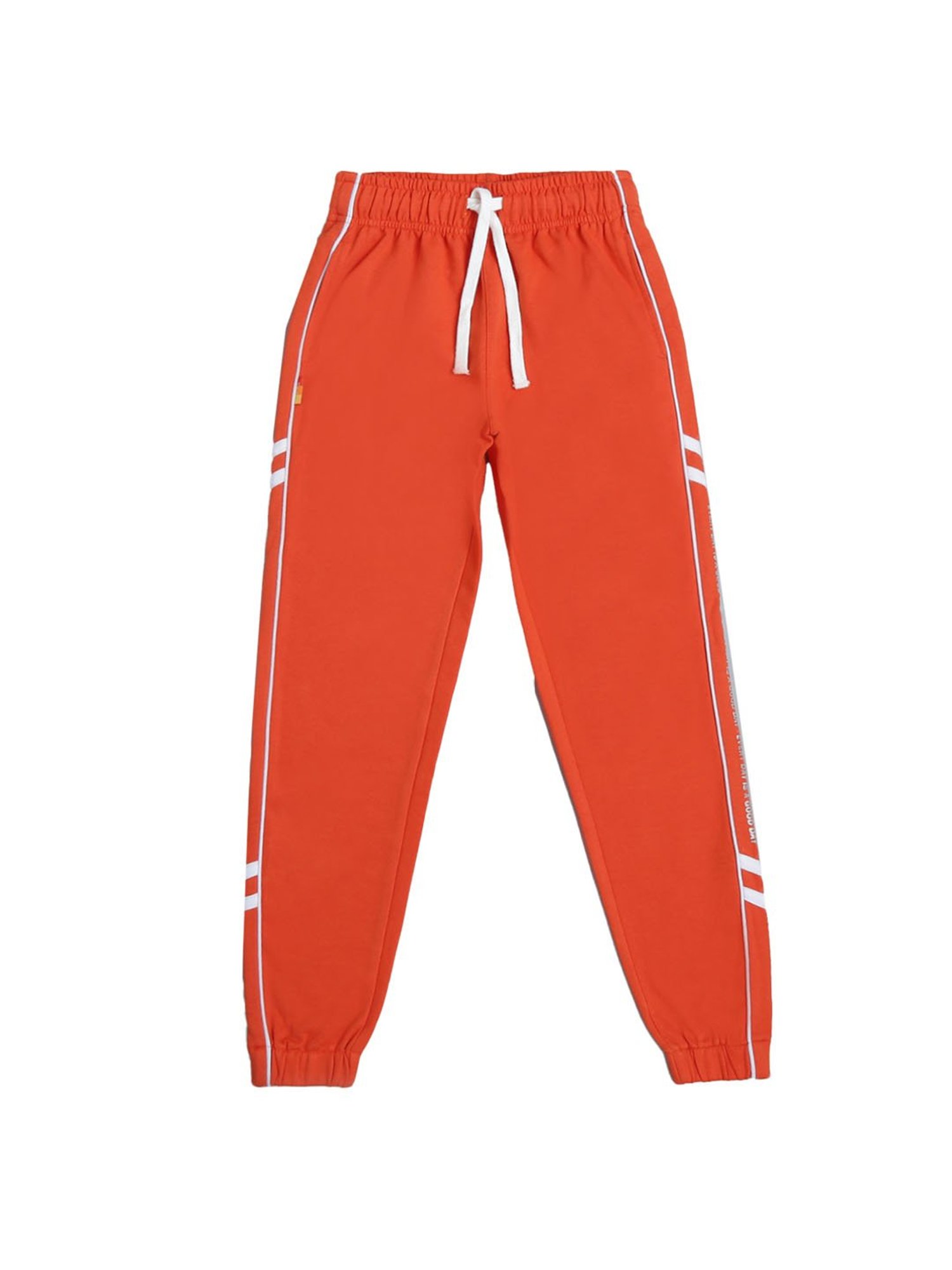 Li'l Tomatoes Girls Orange Solid Joggers