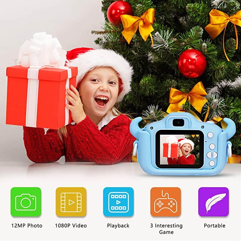 Kids Camera  Q1 Digital Video Camcorder Action Camera Rechargeable with 8G SD Card 2.0&rdquo; for 3-12 Year Old Boys and Girls Birthday Festival Gift