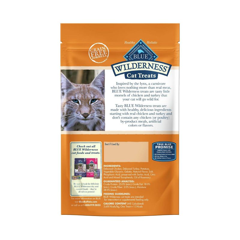 Blue Buffalo Wilderness Grain Free Chicken & Turkey Recipe Crunchy Cat Treats - 2oz
