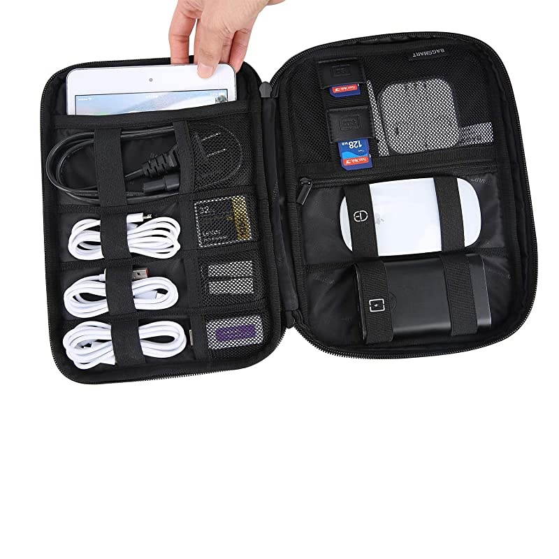 Electronic Organizer Travel Cable Organizer Electronics Accessories Cases for 7.9&rsquo;&rsquo; iPad Mini, Cables, Chargers, USB, SD Card