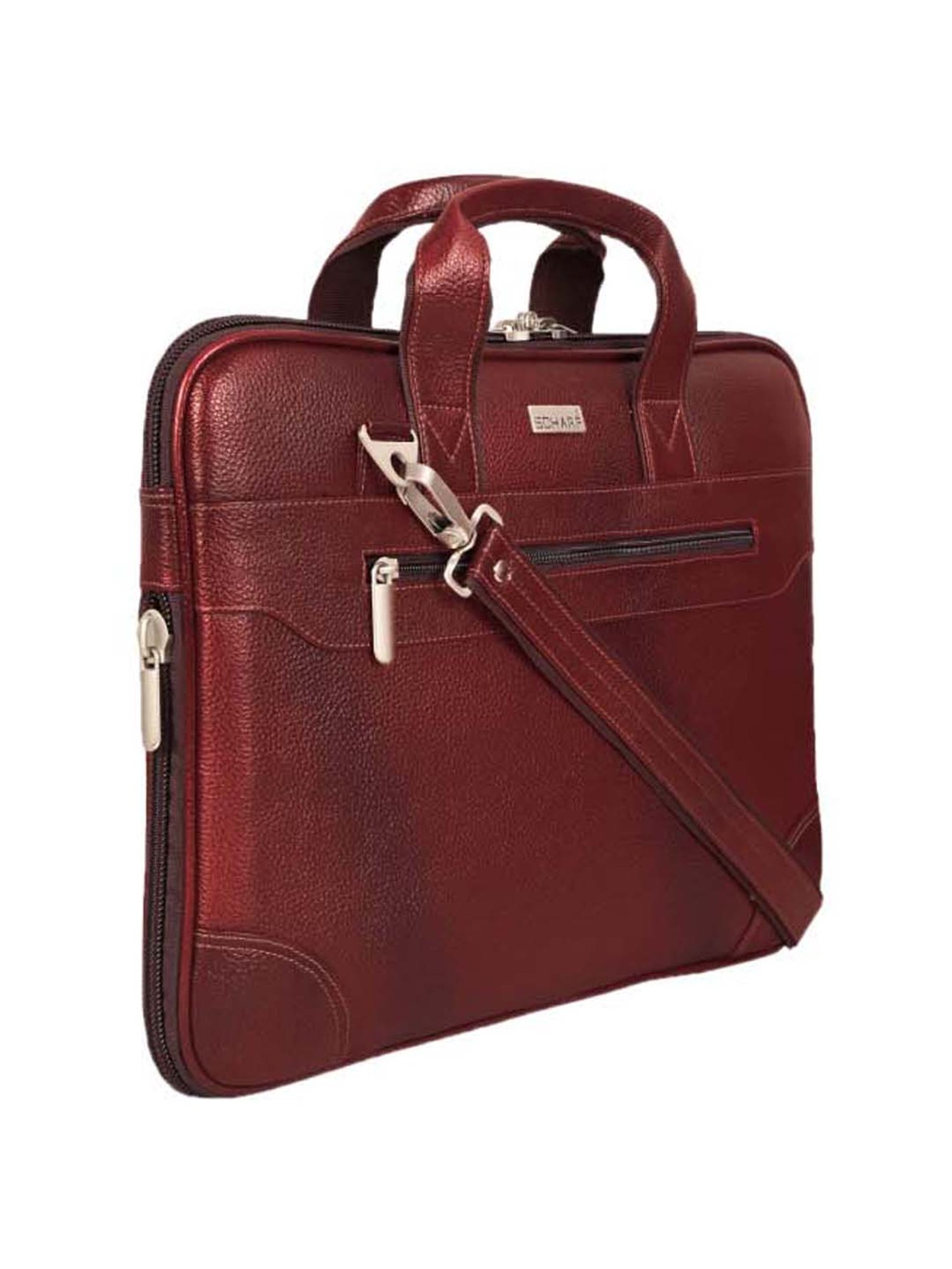 Scharf Walker Maroon Formal Leather Laptop Bag