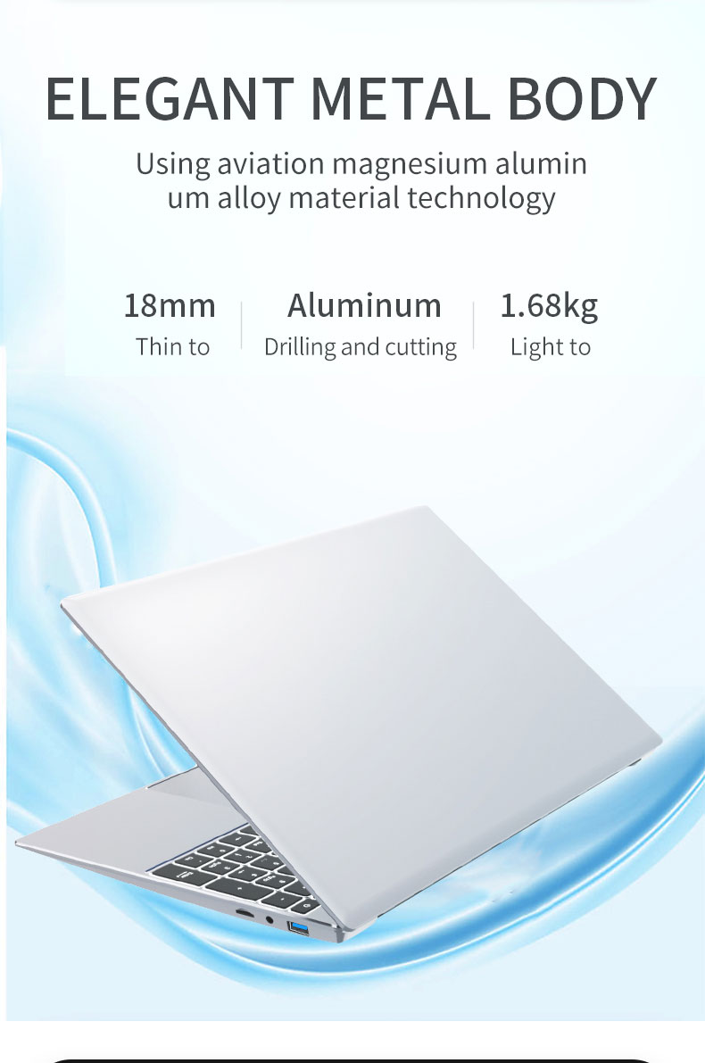 Abit 15.6" Gaming Office Laptops Intel Core i3-6157U 8GB DDR4 256GB FHD IPS Screen Ultra-Slim Computer Windows 10 Home Notebooks USB 3.0*2