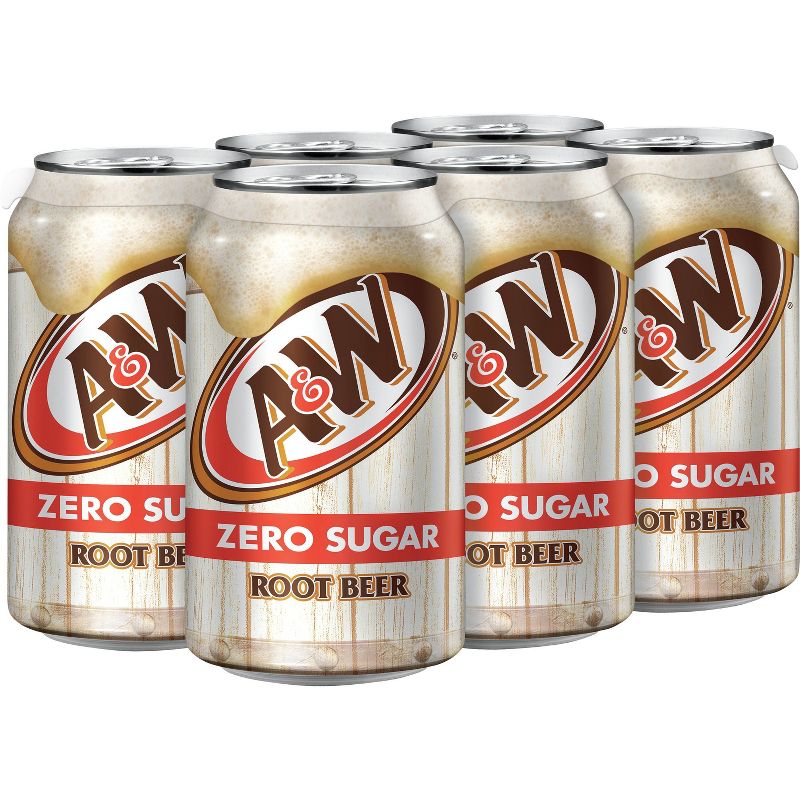 A&W Zero Sugar Root Beer Soda - 6pk/12 fl oz Cans