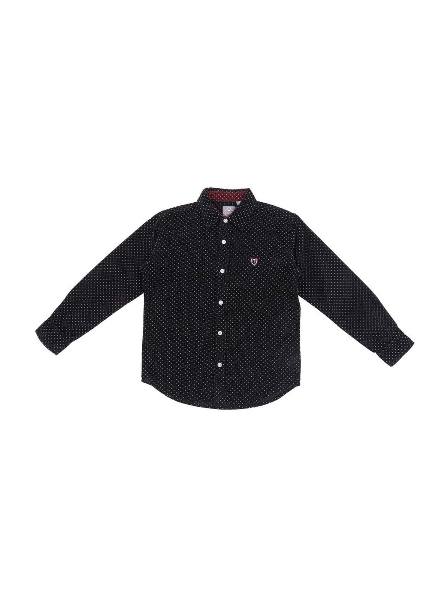 Palm Tree by Gini & Jony Boys Black Cotton Printed Shirt