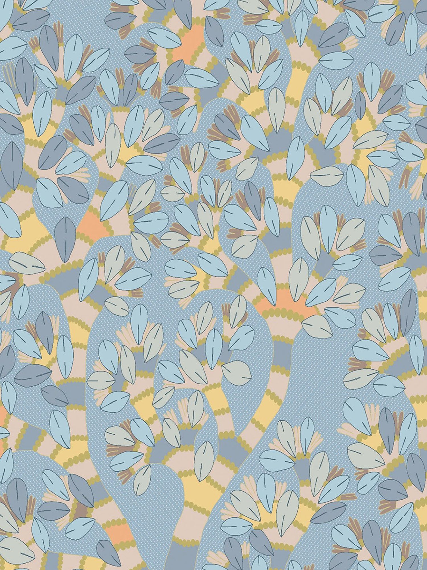 Petal Home Gondi Tree Floral Blue 300 TC Cotton Single Bed Sheet with 1 Pillow Cover