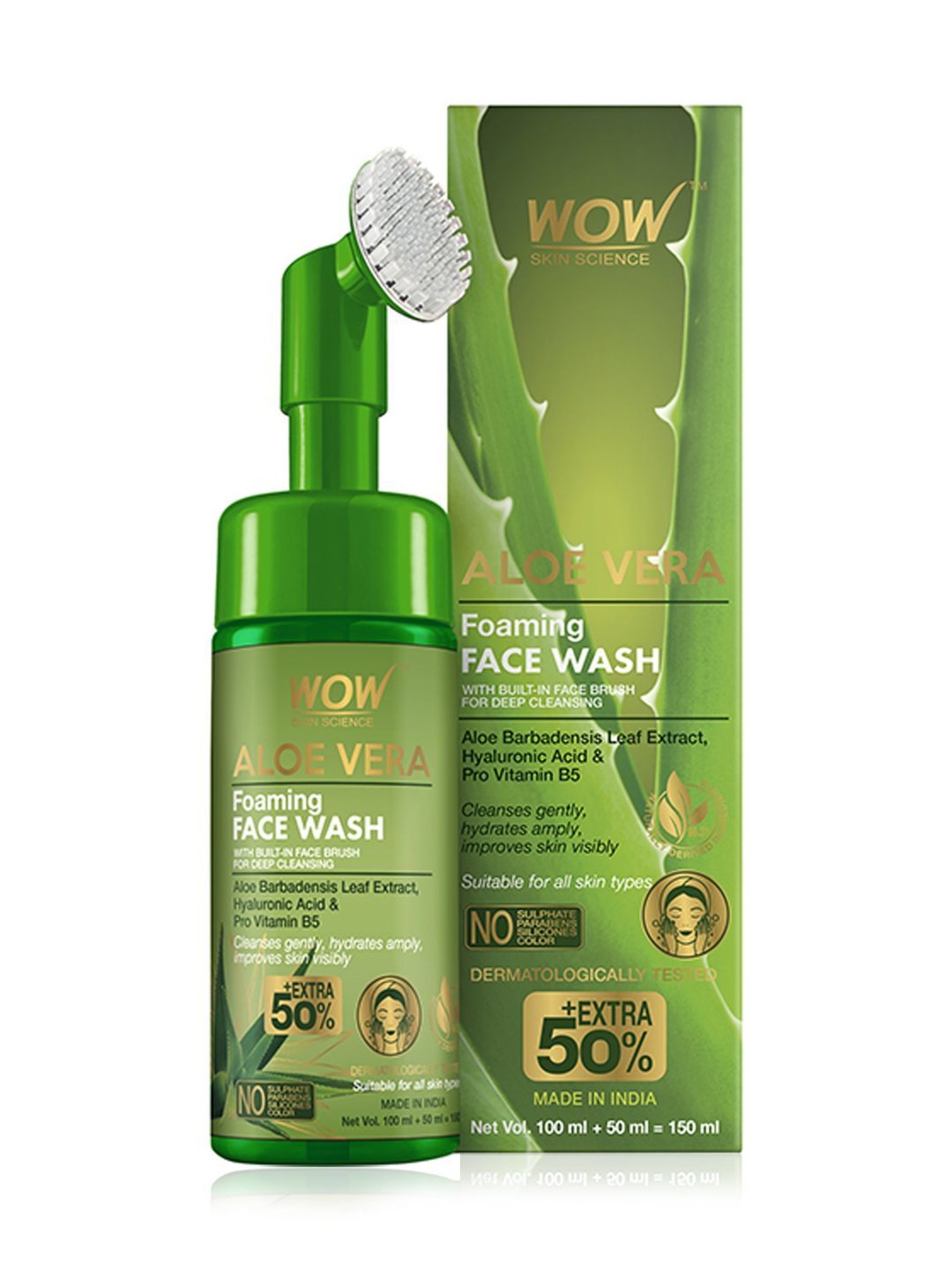 WOW Skin Science Aloe Vera Foaming Face Wash - 150 ml