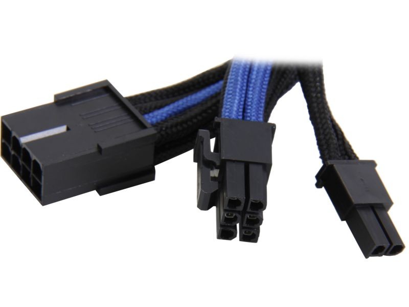 Silverstone PP07-PCIB Sleeved Extension Power Supply Cable, 1 x 8pin to PCI-E 8pin(6+2) Connector