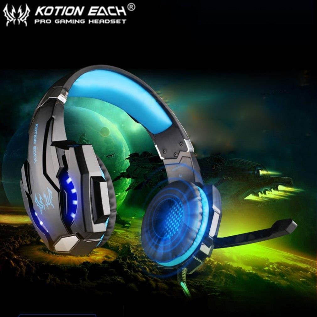 EACH G9000 3.5mm Gaming Headphone Microphone USB Single Hole Headset LED Light For PS4 Laptop Tablet Mobile Phones