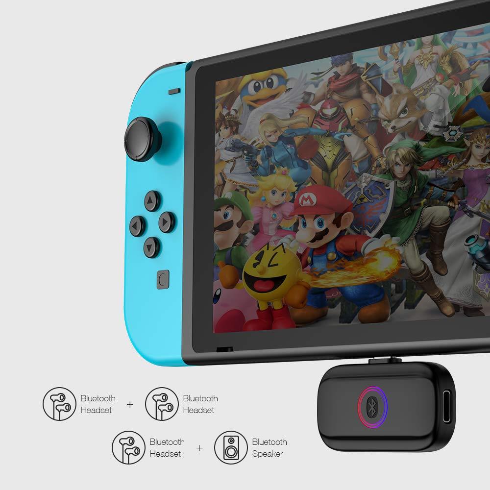 GameSir R3 Bluetooth Audio Adapter Low Latency, Enabling Switch to be Connected to Bluetooth Headset or Speaker, Support GameSir VX, Portable Bluetooth Audio Adapter