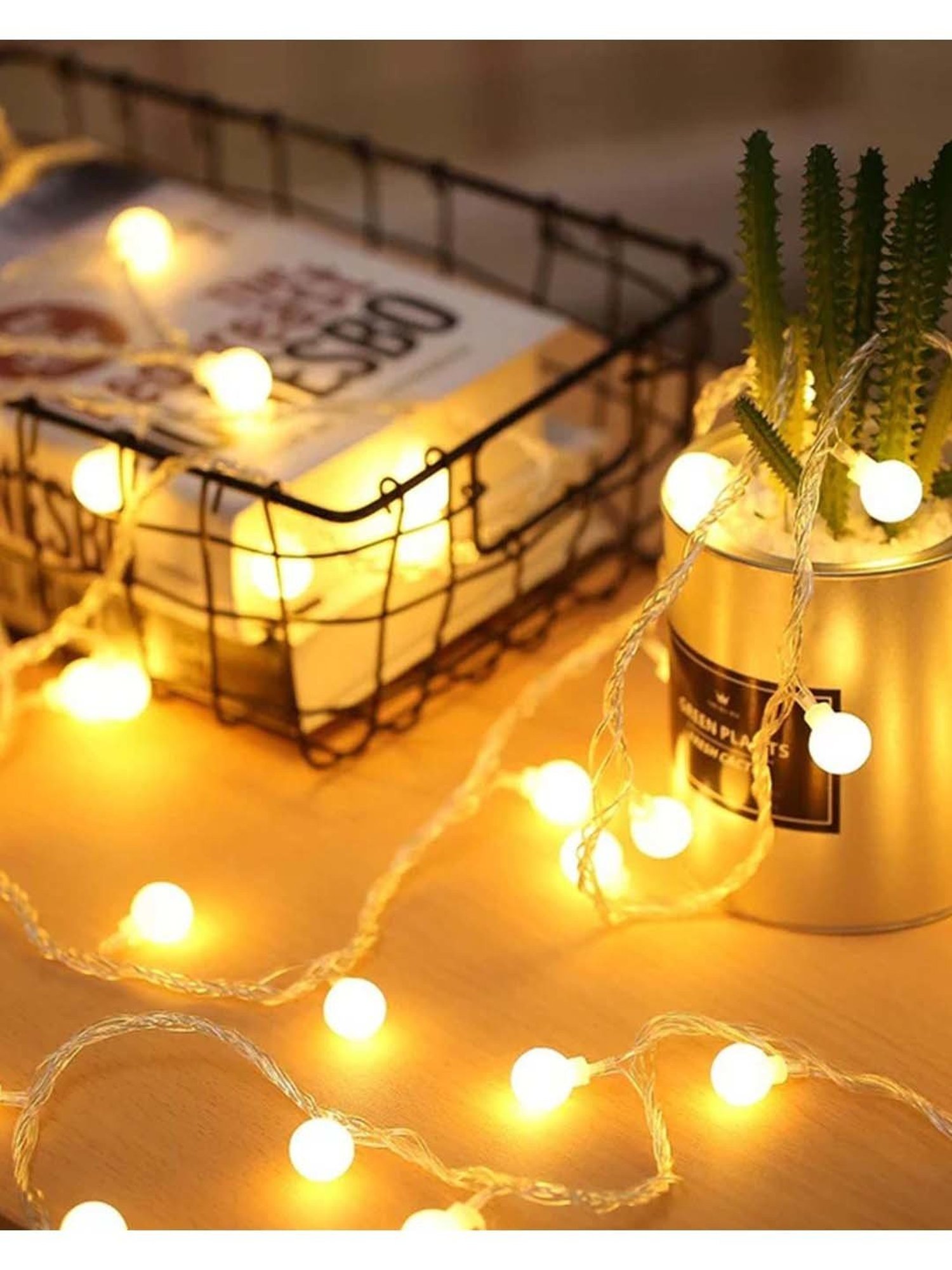 Homesake Yellow Copper 5M Frosted Ball Led Lights String Lights