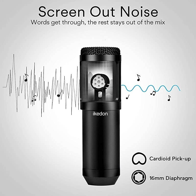USB Condenser Microphone  192KHZ24Bit Plug Play PC Streaming Mic USB Microphone Kit with Professional Sound Chipset Boom Arm Set Studio Cardioid Mic for Recording YouTube Gaming Podcasting