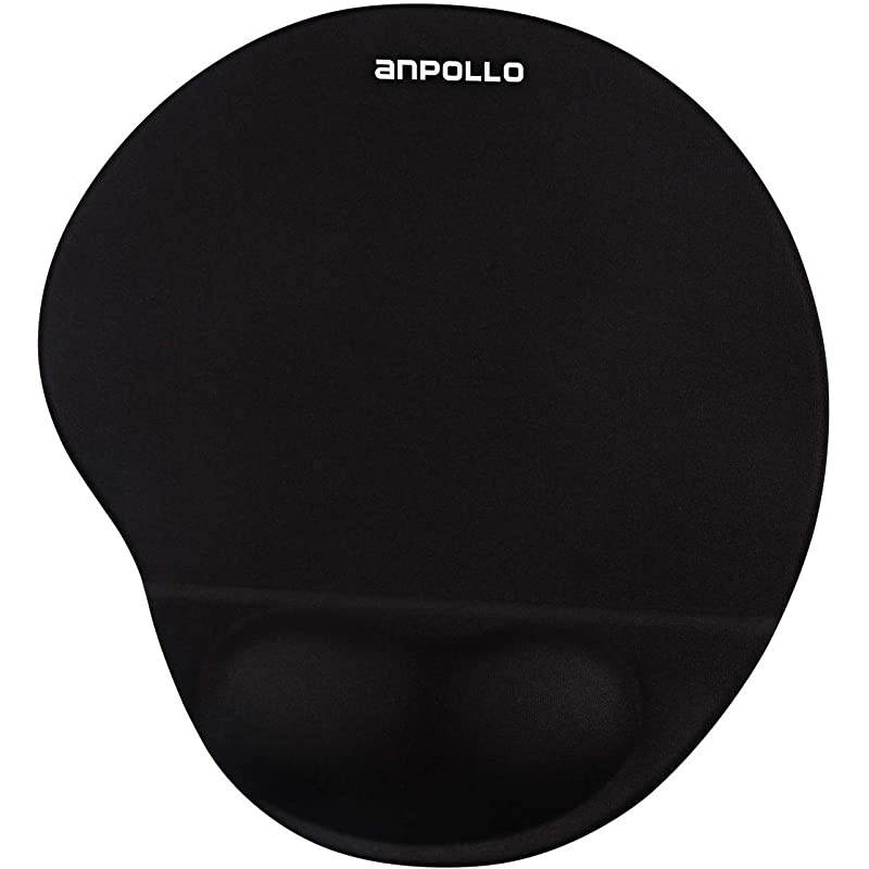 Mouse Pad Ergonomic Mouse Pad with Gel Wrist Rest Support Gaming Mouse Pad with Lycra Cloth NonSlip PU Base for Computer Laptop Home Office Travel Black