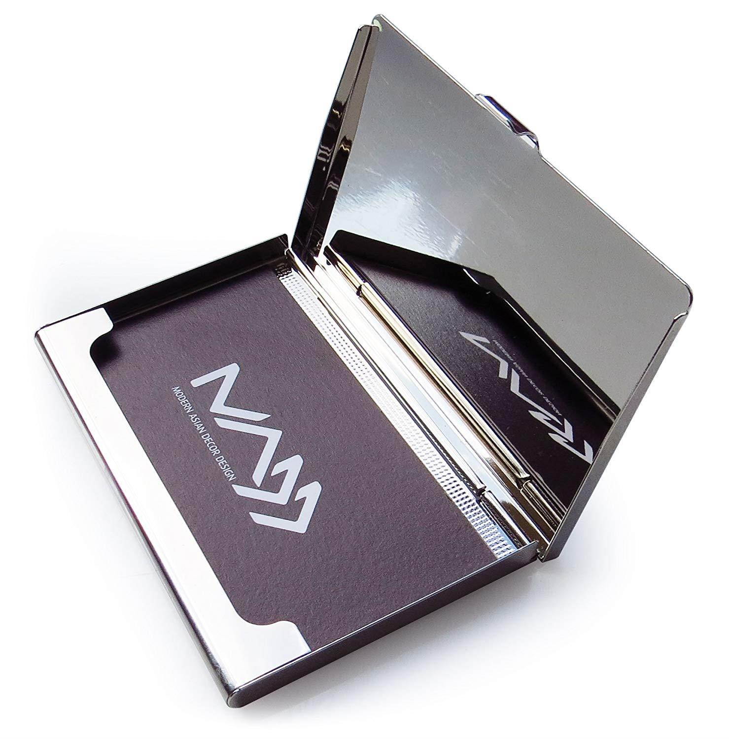 Dragon Black Business Credit Card Case Id Holder Metal Travel Wallet Mother of Pearl