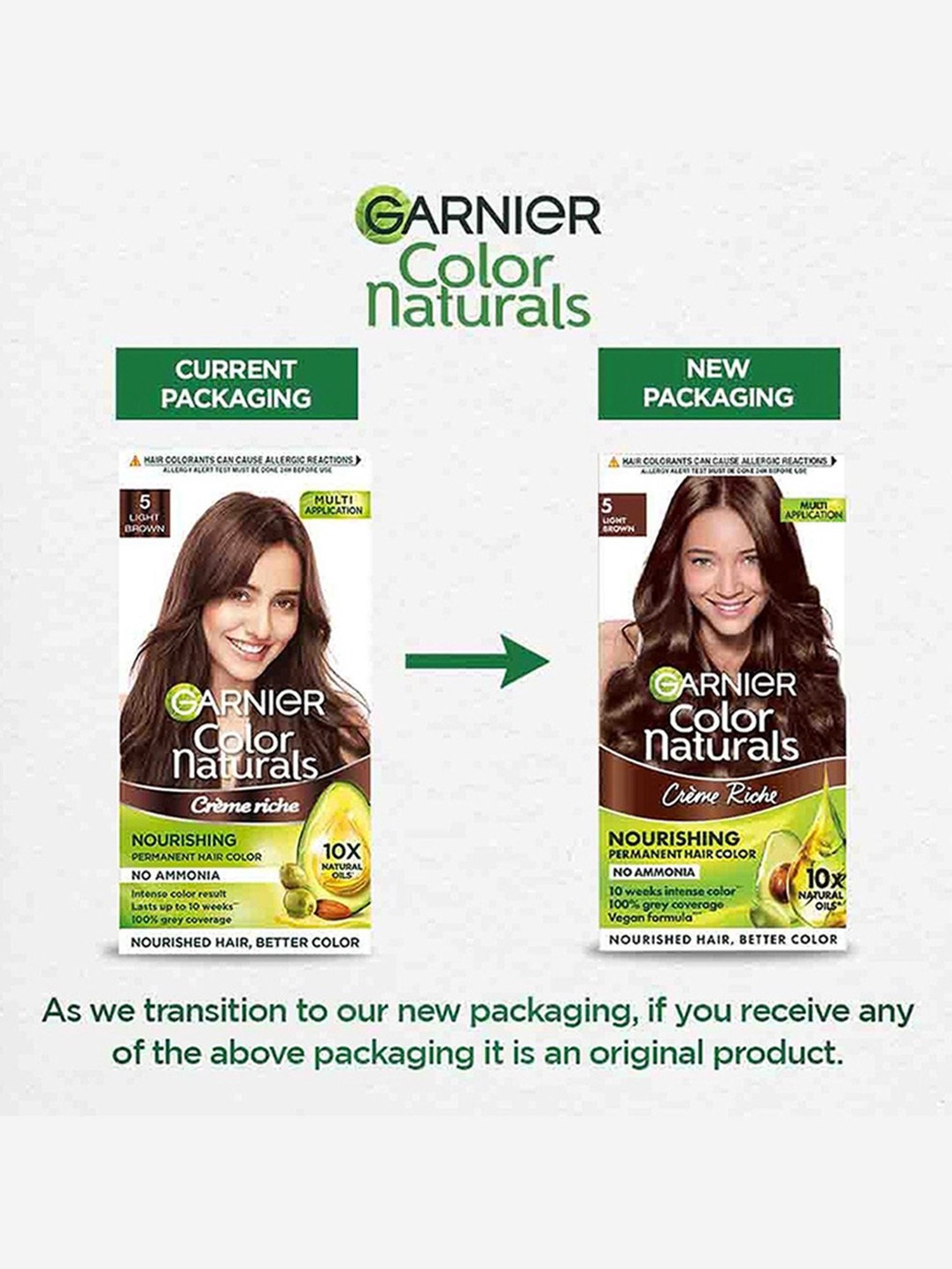 Garnier Color Naturals Creme Hair Color Shade 5 Light Brown - 70 ml + 60 gm