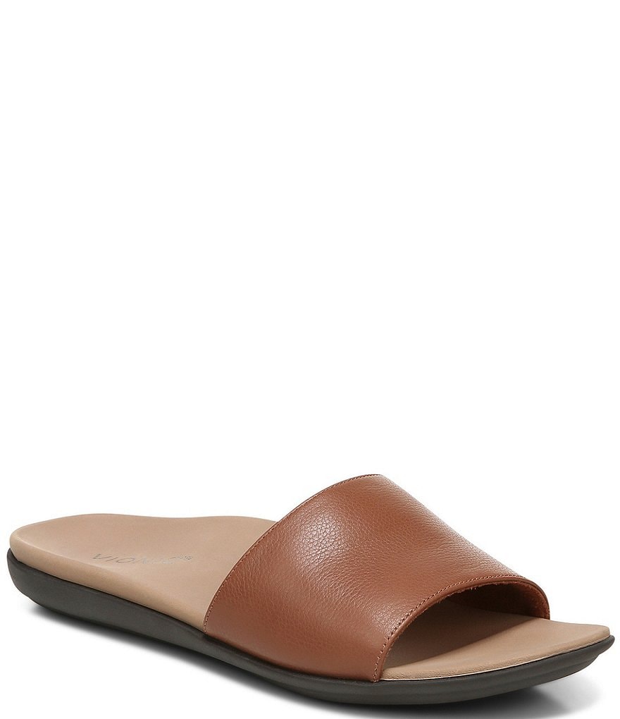 Vionic Val Leather Slide Sandals