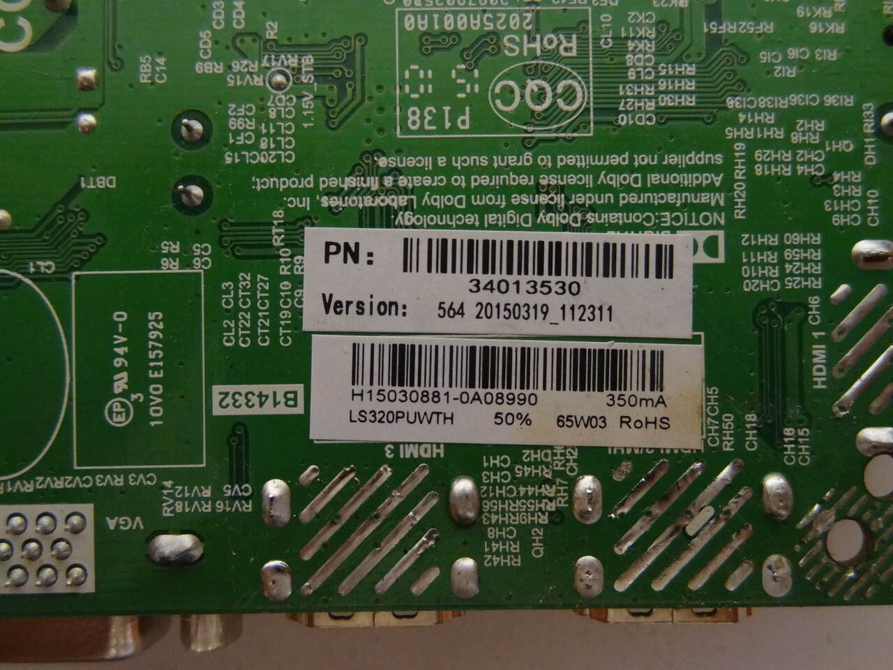 Element ELEFT326 Main Board / Power Supply LS320PUWTH H15030881 -