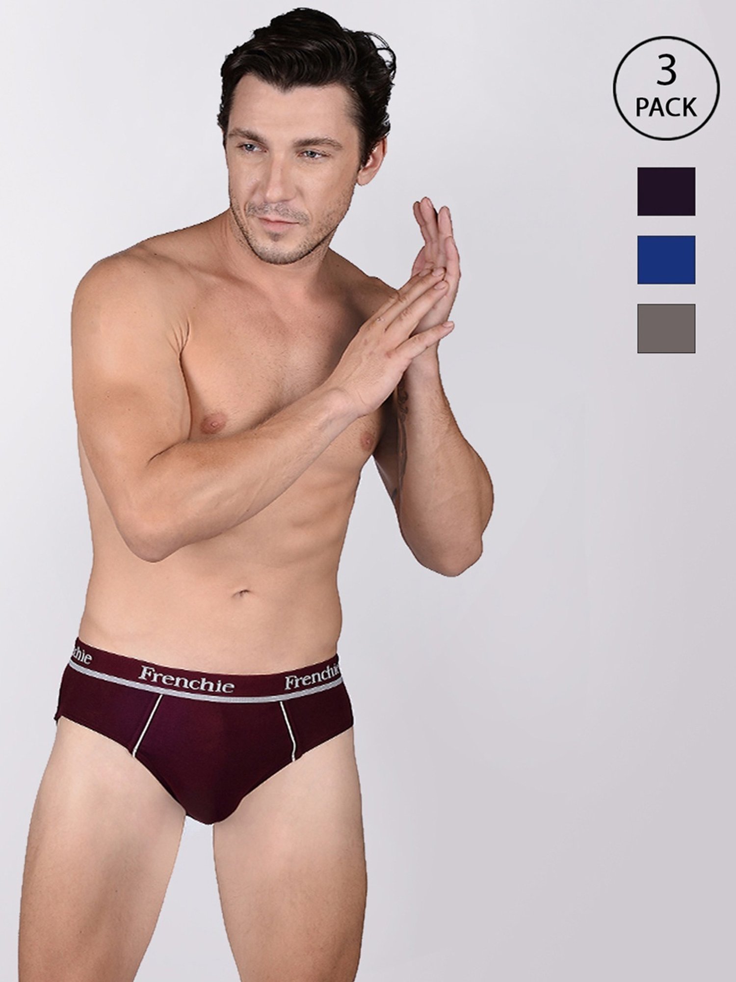 Frenchie Assorted Cotton Skinny Fit Briefs - Pack Of 3