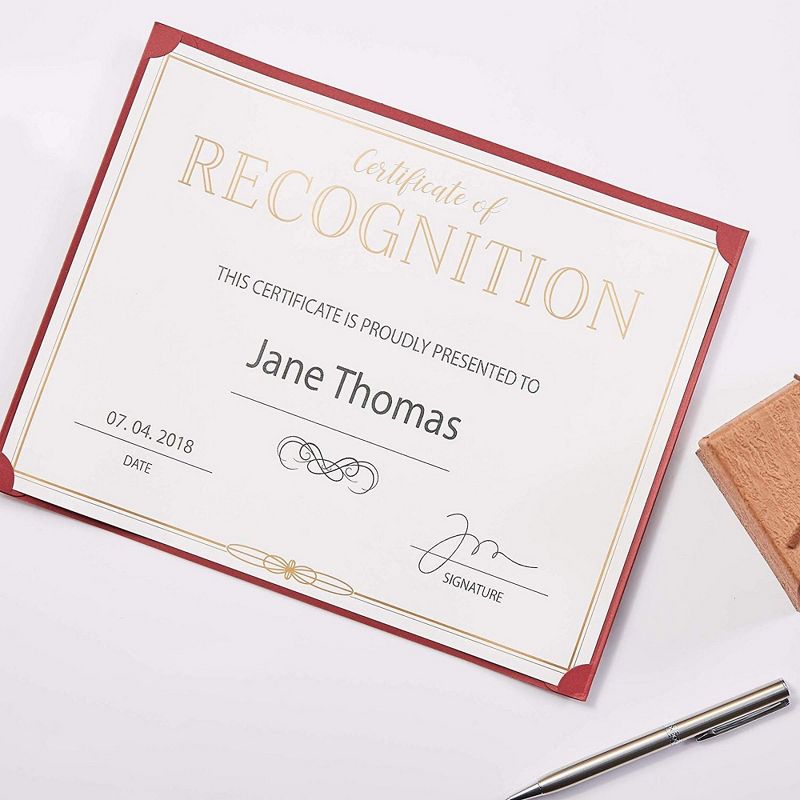 Best Paper Products 48-Pack Gold Foil Certificates of Recognition Award Paper Sheets, A4 Letter Size 8.5 x 11 in