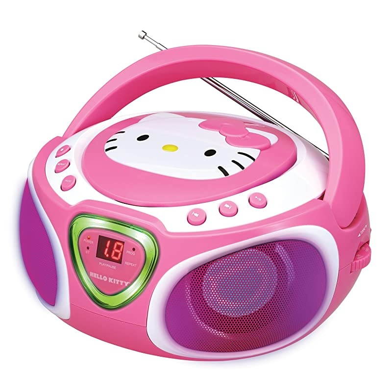 Portable Stereo CD Boombox with AMFM Radio Speaker and LED Light Show plus iPadMP3 Auxin Jack