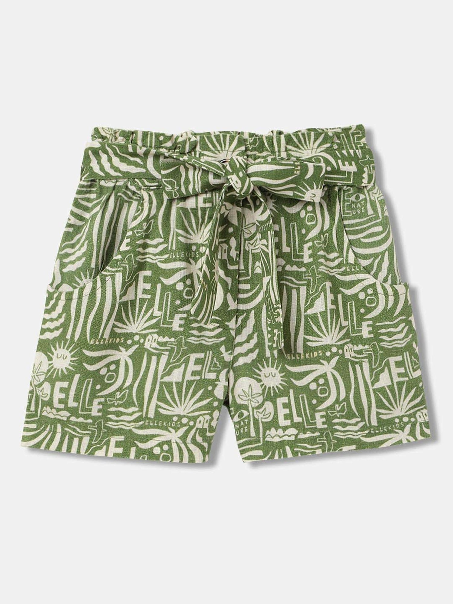 Elle Kids Green Cotton Short