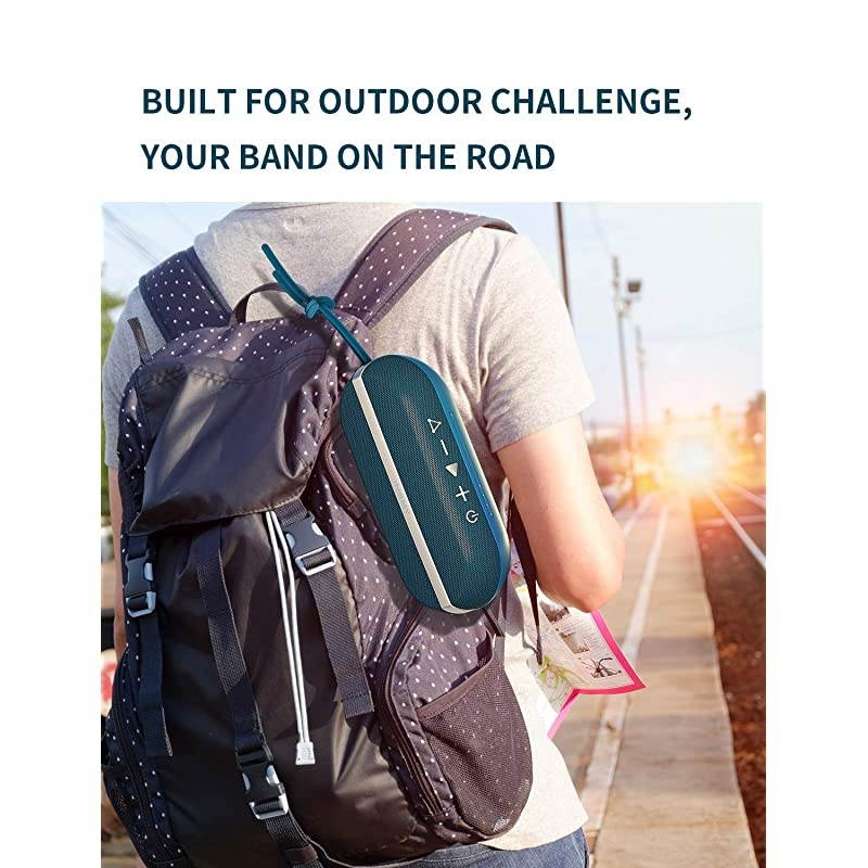 Portable Bluetooth Speakers 20W Wireless Speaker Loud Stereo Sound Rich Bass IPX7 Waterproof Floating TWS Stereo Pairing 24 Hours Bluetooth 50 Builtin Mic for Outdoors Camping Blue