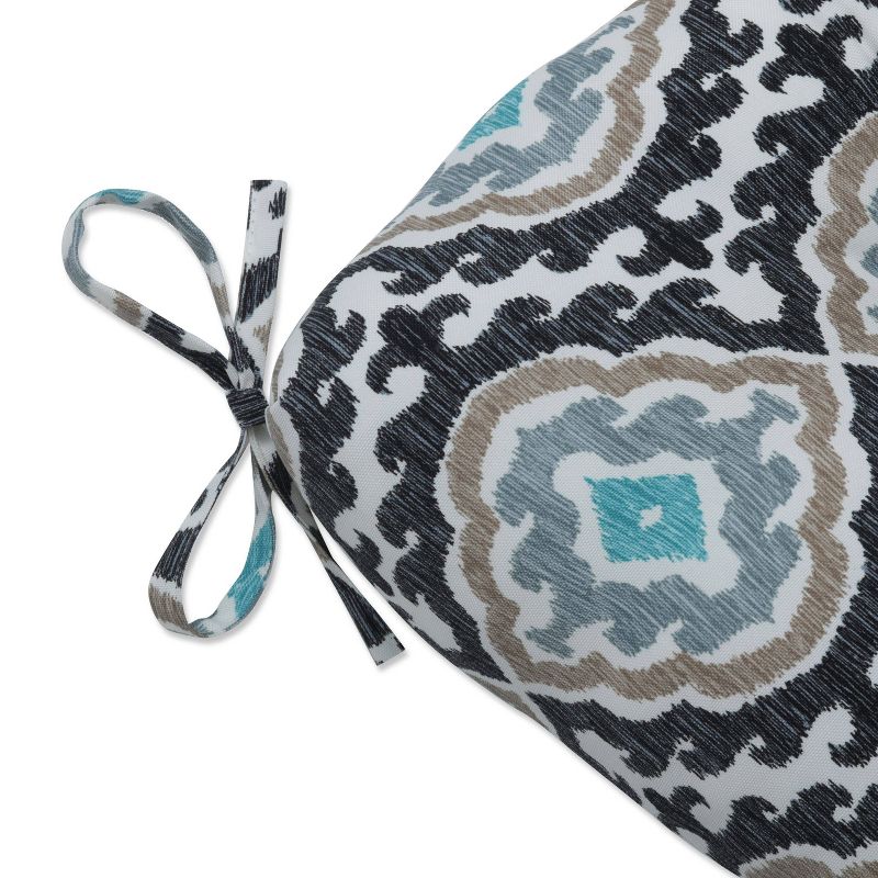 60" x 18" Outdoor/Indoor Tufted Bench/Swing Cushion Agrami Medallion Black - Pillow Perfect