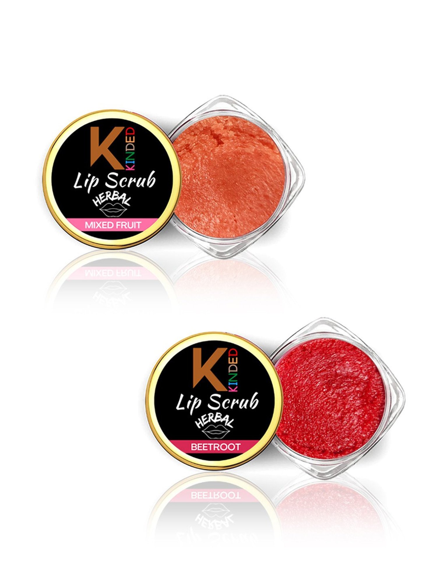 KINDED Herbal Mixed Fruit & Beetroot Lip Scrub Combo