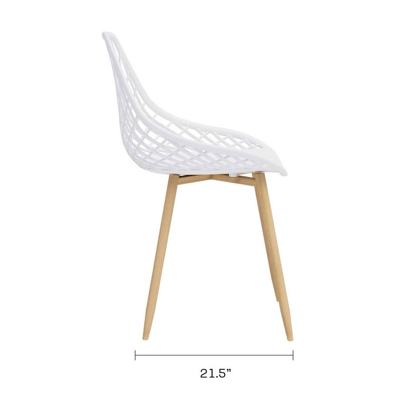 Set of 2 Kurv Dining Chair White/Natural - Jamesdar