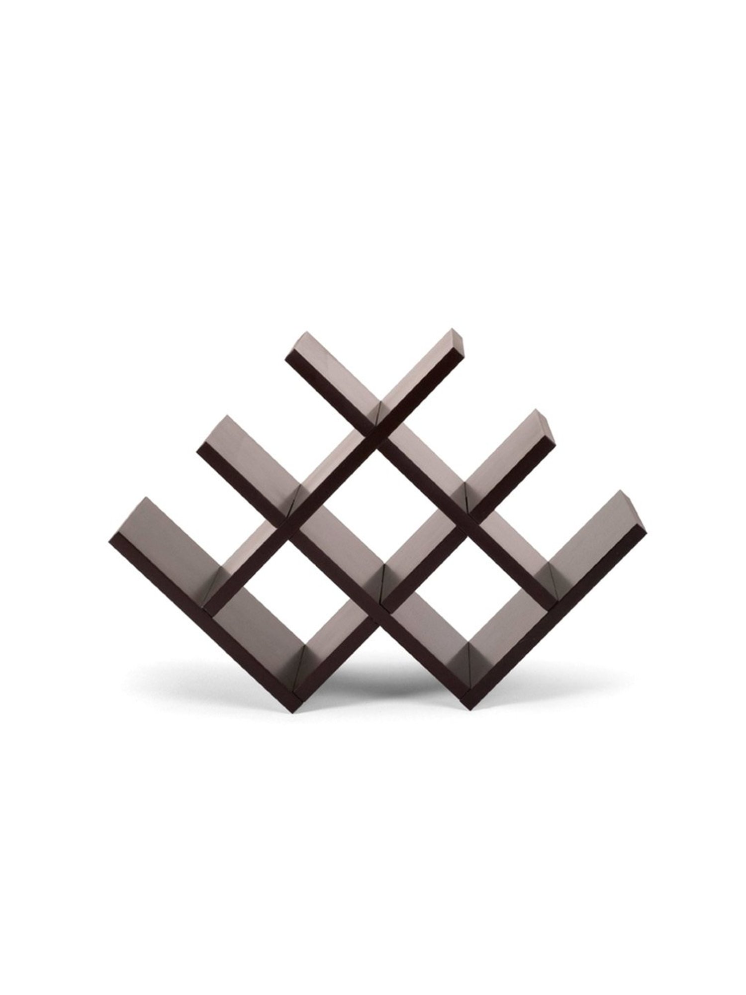 Ikiriya Kassel Solid Dark Brown Wood Wine Rack