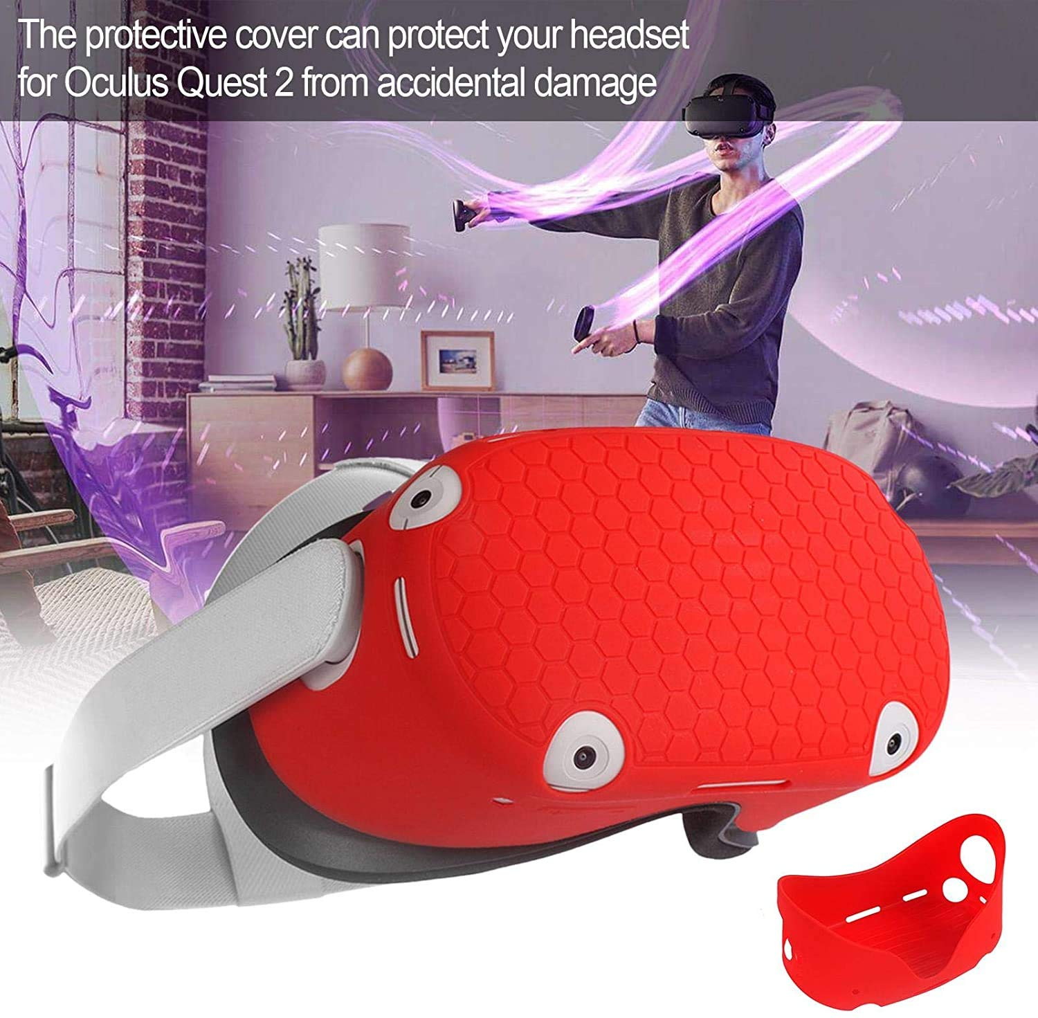 For Oculus Quest 2 VR Shell Front Face Protector Cover Anti Scratch Anti Dust Anti Shock,washed soft  flexible