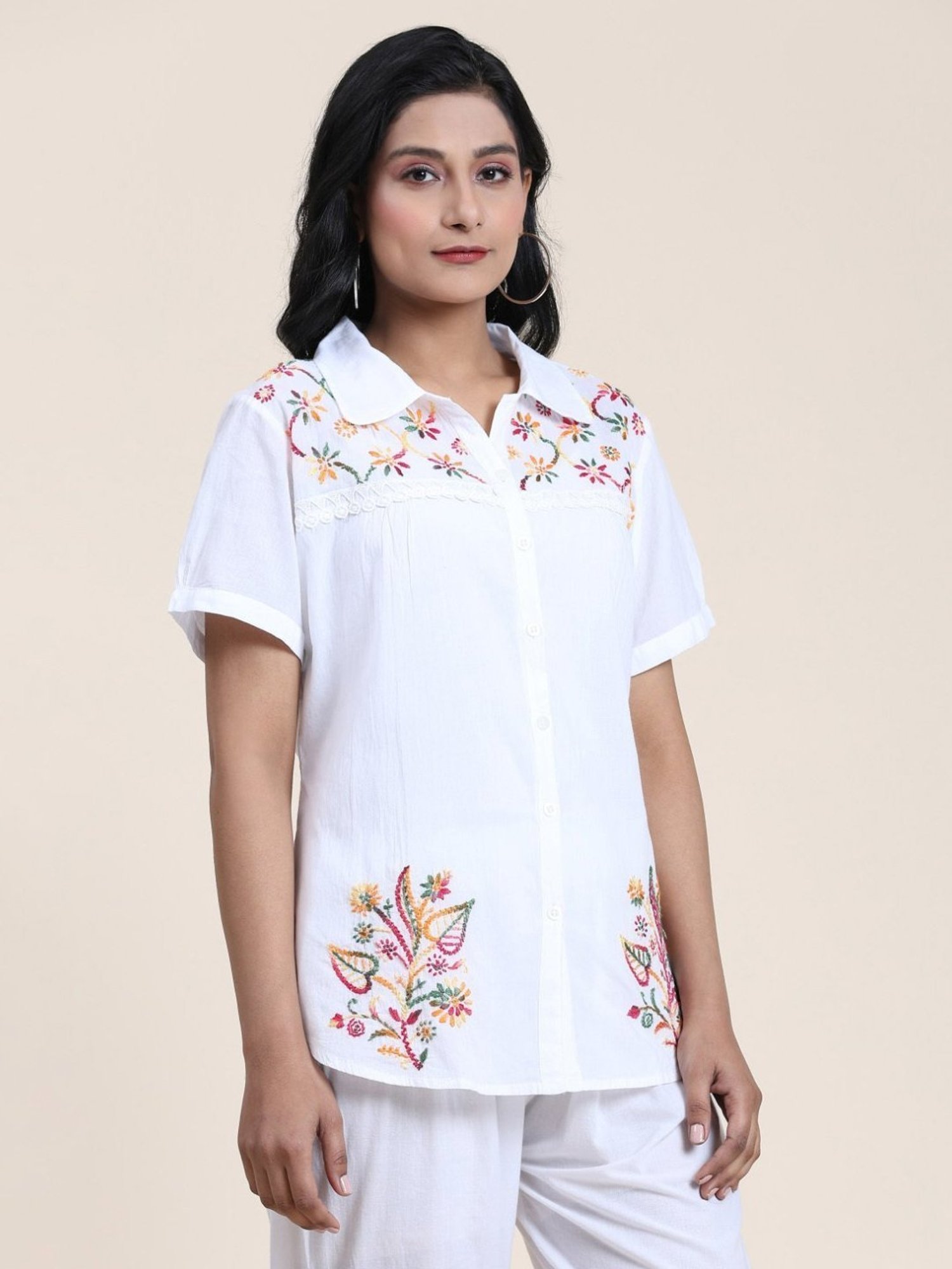 House Of Kari Hand Embroidery Chikankari Shirts