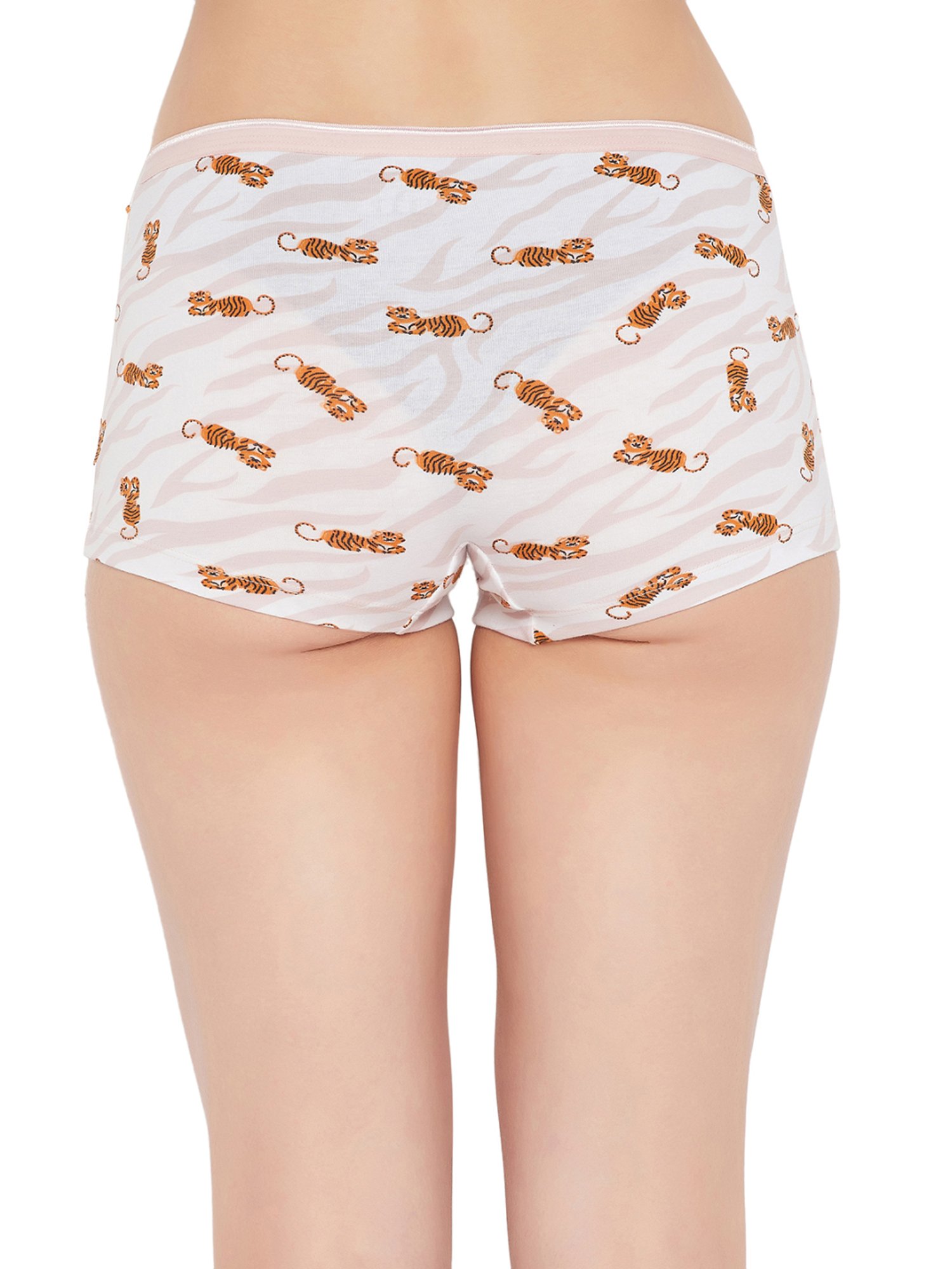 Clovia Grey & Blue Cotton Printed Boyshorts Panties - Pack Of 3