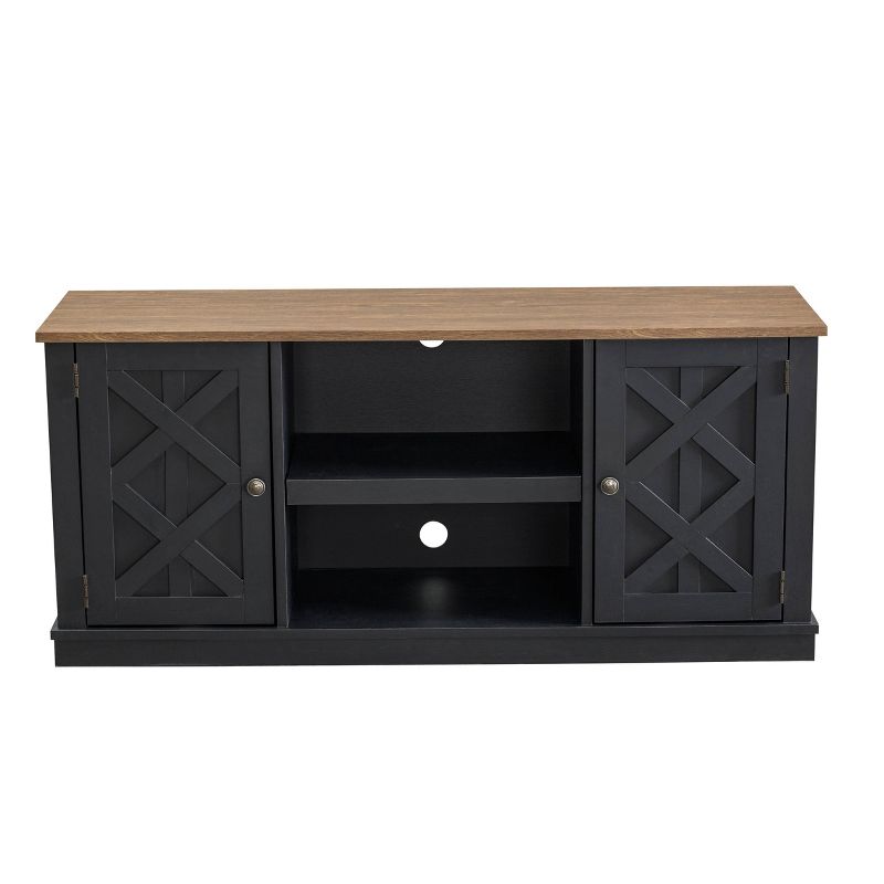 54" TV Stand For TVs up to 60" Charcoal - Home Essentials
