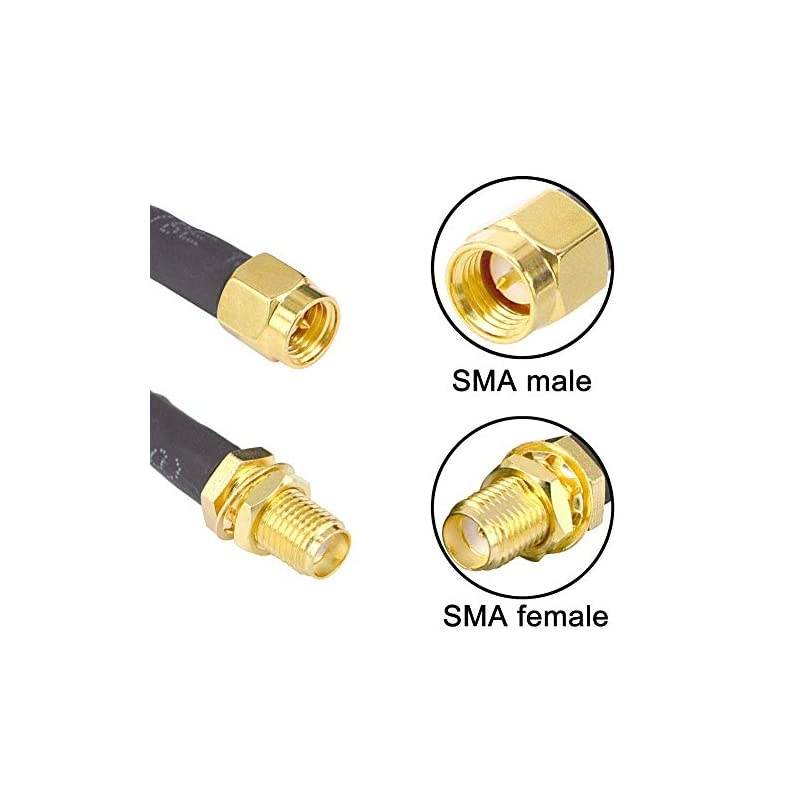 164ft RF Jumper Cable SMA Male to SMA Female 50ohm Low Loss and TwoWay Radio Cord RG58 Coax Cable 5M Applications Pure Copper WiFi Antenna Extension