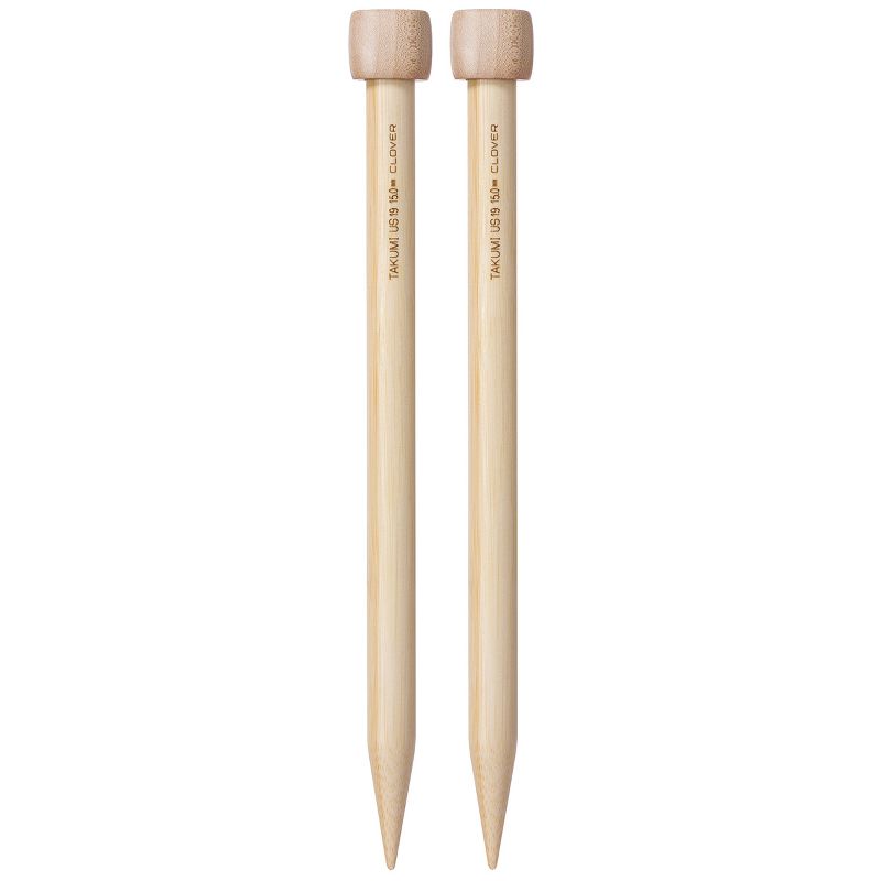 Takumi Bamboo Single Point Knitting Needles 10"-Size 19/15mm
