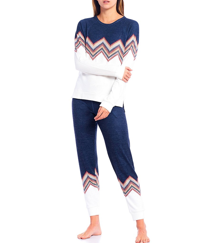 PJ Salvage Let's Get Toasty Fair-Isle Printed Knit Sleep Top