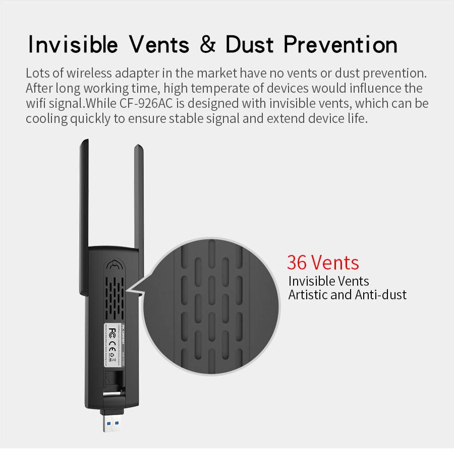 1 pcs Dual Band usb wifi Adapter 1200mbps wi fi Adapter 2.4G +5 GHZ wifi dongle PC Network Card + USB3.0 Extension