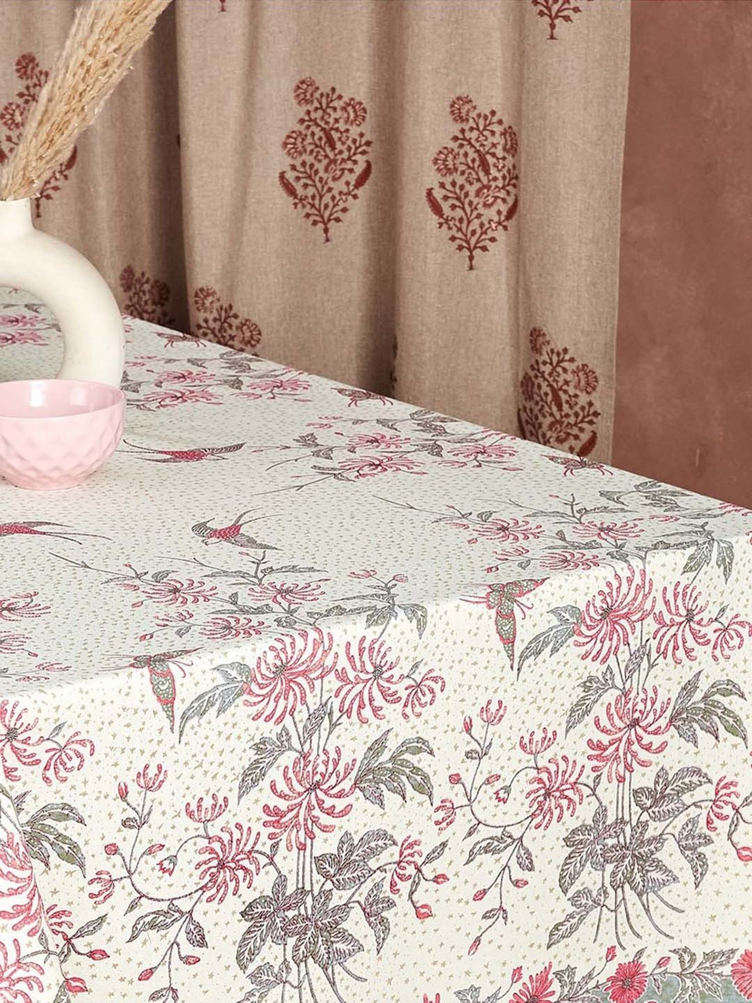 Romee Beige Cotton Checks Table Linen Sets