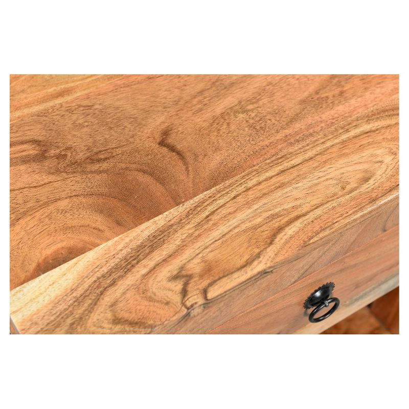 Ajmer Solid Wood Nightstand with 1 Drawer Brown - Timbergirl