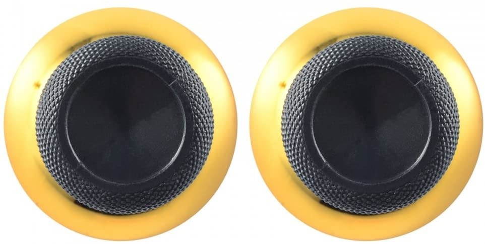 eXtremeRate 10 pcs Rubberized Chrome Thumbsticks Analog Sticks Buttons Replacement Parts for Xbox One Xbox One Elite Xbox One X Xbox One S Controller (Chrome Gold)