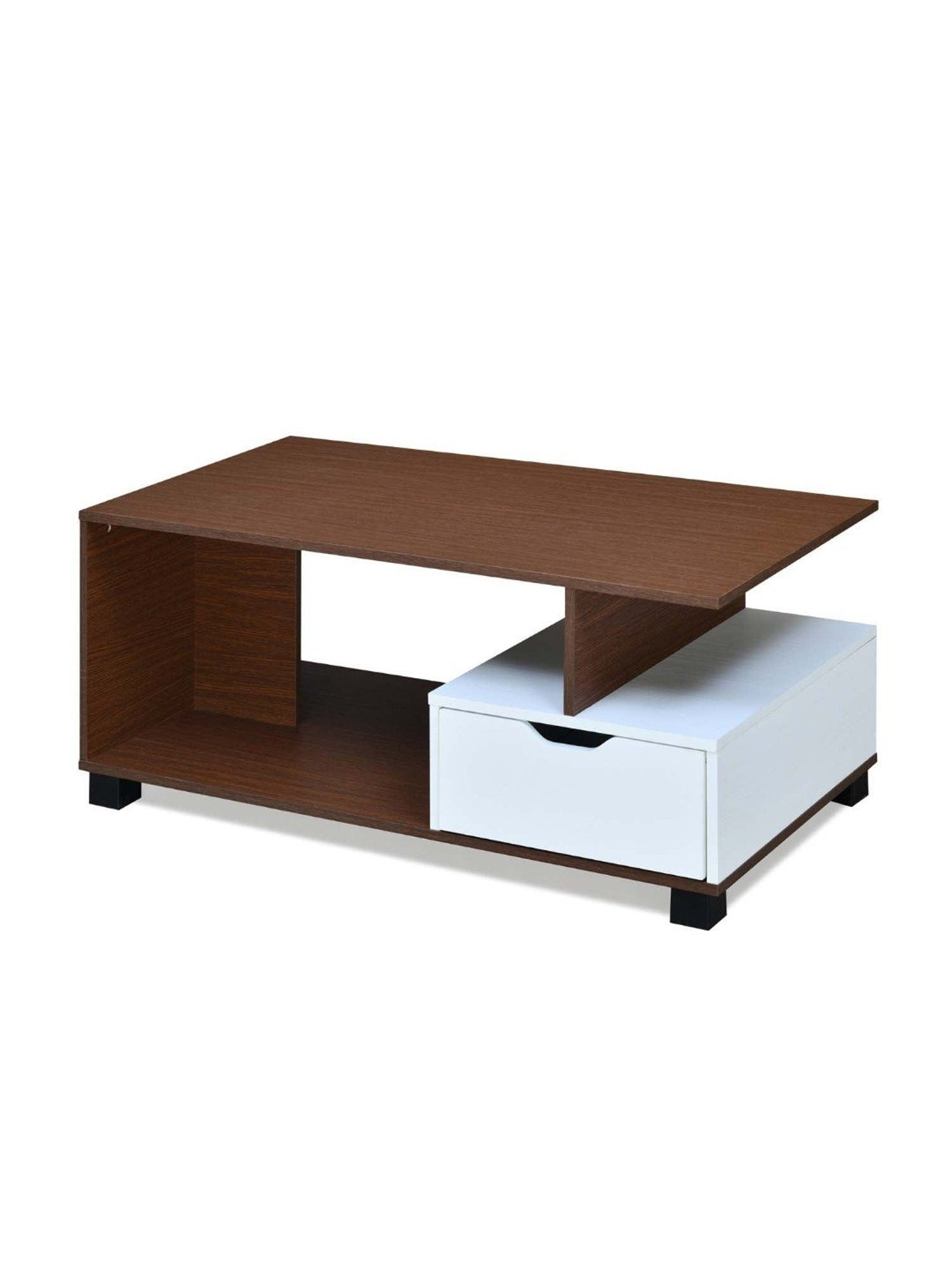 Nilkamal Denzel Brown Engineered Wood Coffee Table with 1 Drawer & 1 Open Shelf
