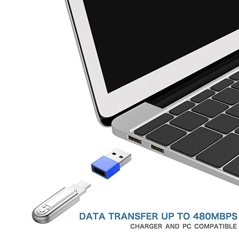 USB C Female to USB Male Adapter 2Pack  Type C to USB A Adapter Compatible with Laptops Power Banks Chargers and More Devices with Standard USB A PortsBlue