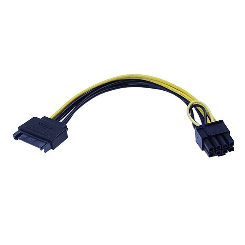 15Pin SATA Male to 8 Pin 6+2 Pin PCIExpress Female Video Card Power Adapter Cable20CM8inch