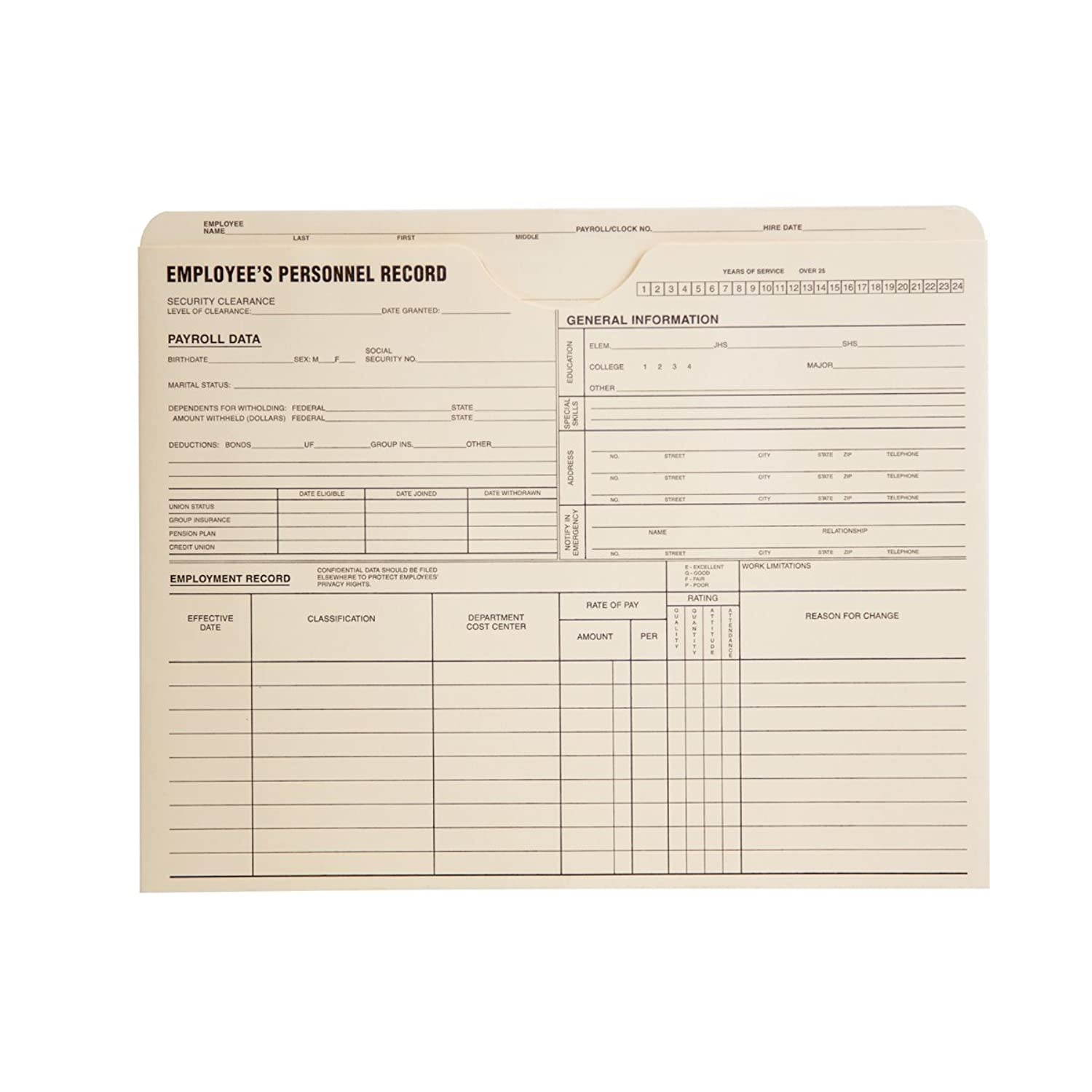 Quality Park Personnel Record Jacket, Flat Expansion, 9-1/2 x 11-3/4 Inches, 100 per Box (QUA69999)