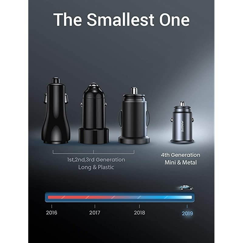 Cigarette Lighter USB Charger, All Metal Mini Car Charger Adapter 4.8A Fast USB Car Charger 2 Port Flush Fit Compatible with iPhone 12/11pro/x/7/6s, iPad Air 2/Mini 3, Galaxy S10/S9/S8-Black